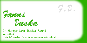 fanni duska business card